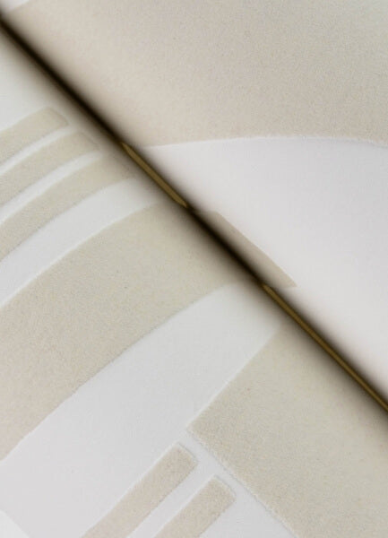 Carter Cream Geometric Flock Wallpaper
