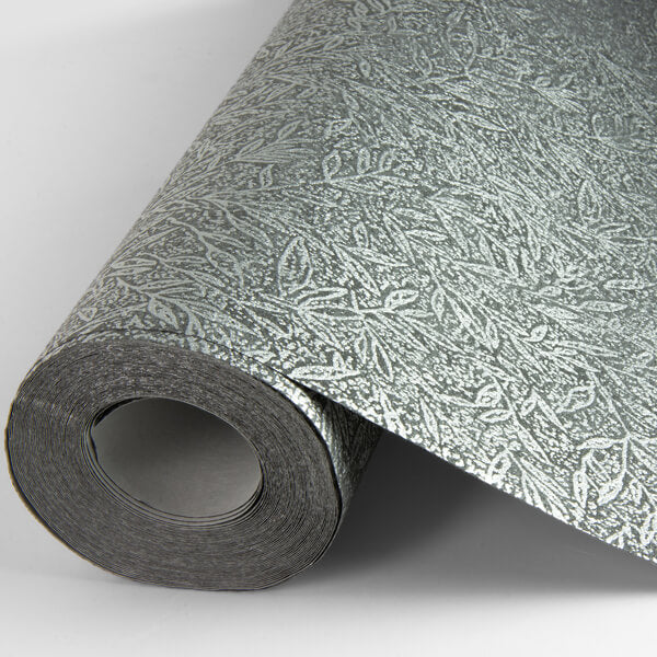 Sayuri Charcoal Leaf Trail Wallpaper