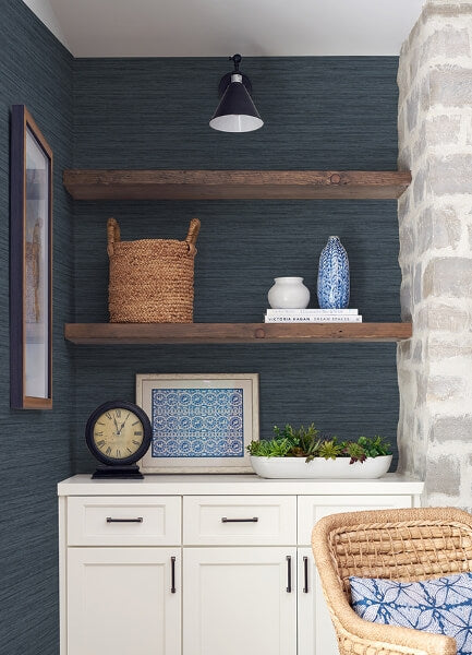 Barnaby Indigo Texture Wallpaper