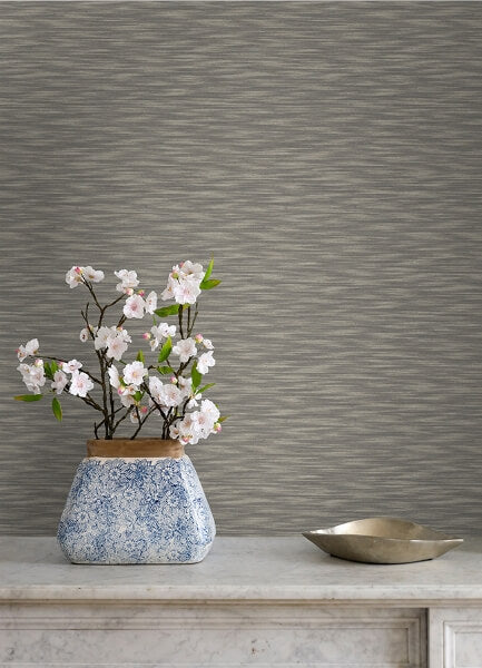 Benson Brown Faux Fabric Wallpaper