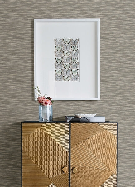 Benson Brown Faux Fabric Wallpaper
