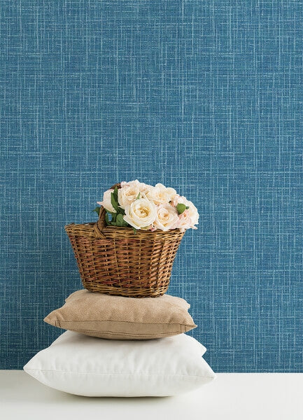 Emerson Blue Linen Wallpaper