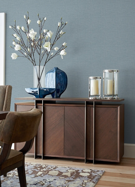 Agave Slate Faux Grasscloth Wallpaper