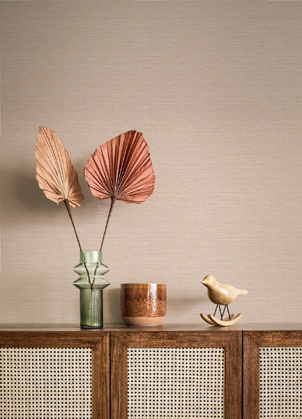 Agave Light Pink Faux Grasscloth Wallpaper