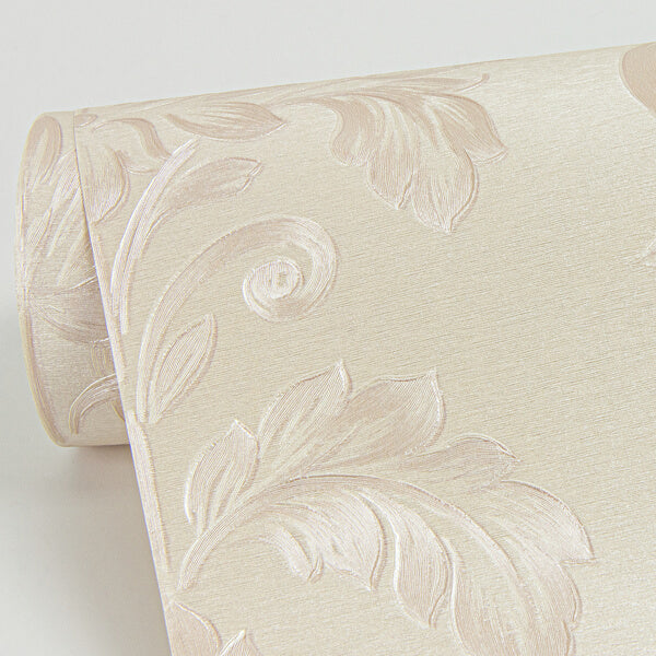 Antonella Rose Gold Scroll Wallpaper