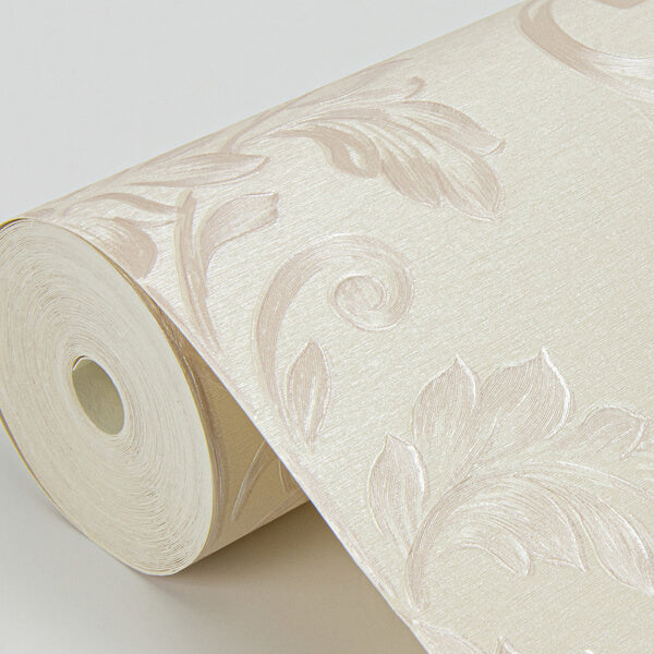 Antonella Rose Gold Scroll Wallpaper