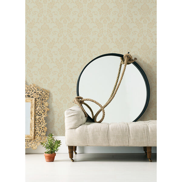 Antonella Gold Scroll Wallpaper