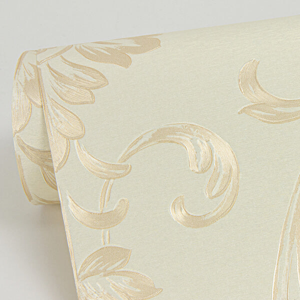 Antonella Gold Scroll Wallpaper
