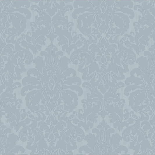 Betina Light Blue Damask Wallpaper