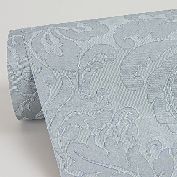 Betina Light Blue Damask Wallpaper