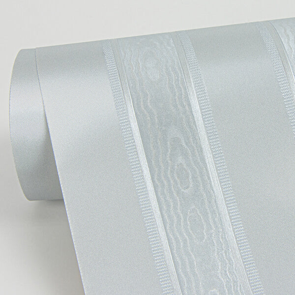 Zeta Light Blue Moire Stripe Wallpaper