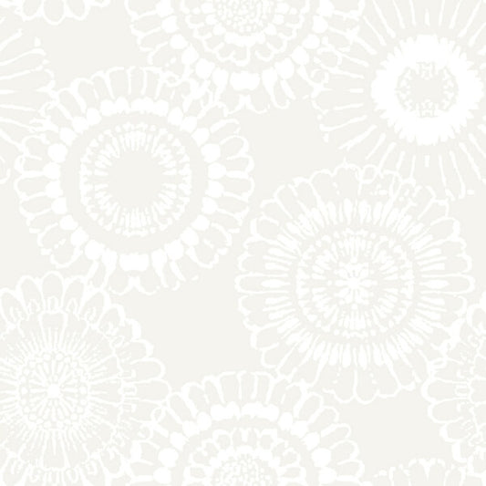 Sonnet Platinum Floral Wallpaper