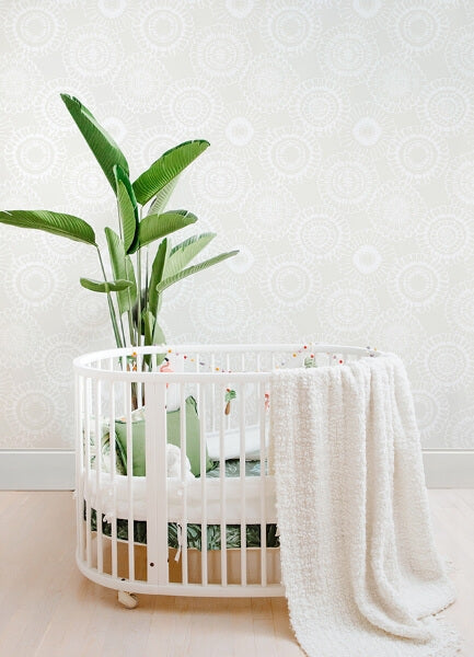 Sonnet Platinum Floral Wallpaper