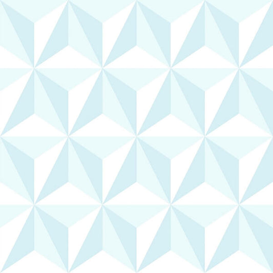 Adella Sky Blue Geometric Wallpaper