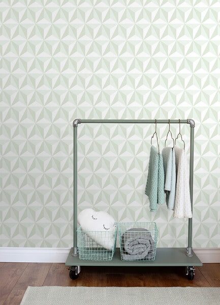 Adella Sage Geometric Wallpaper