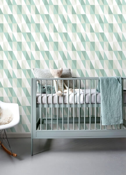 Inez Teal Geometric Wallpaper