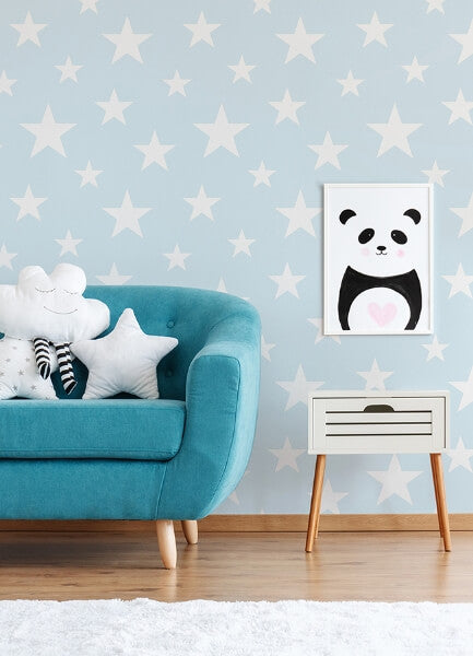 Amira Sky Blue Stars Wallpaper