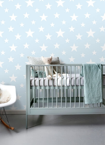 Amira Sky Blue Stars Wallpaper