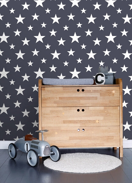 Amira Navy Stars Wallpaper