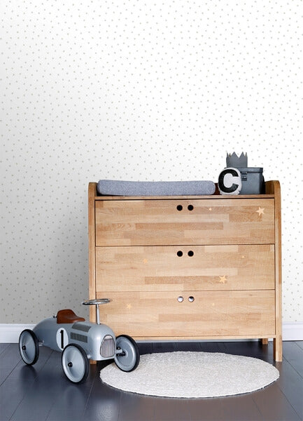 Pixie Grey Dots Wallpaper