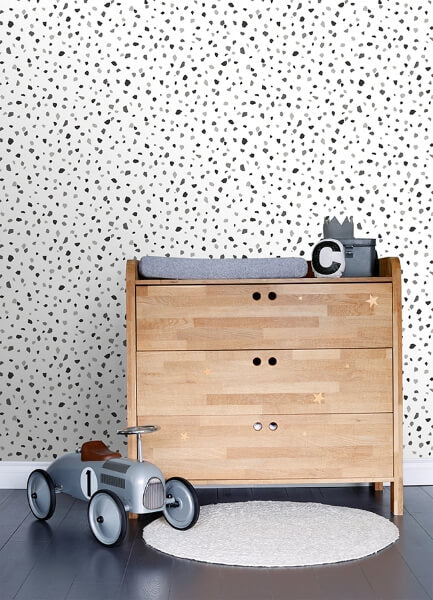 Ona Charcoal Terrazzo Wallpaper