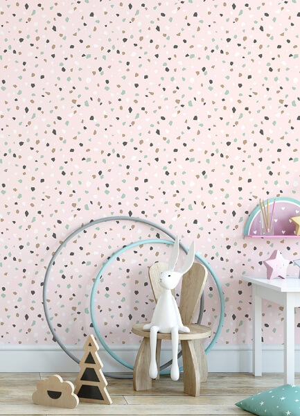 Ona Pink Terrazzo Wallpaper