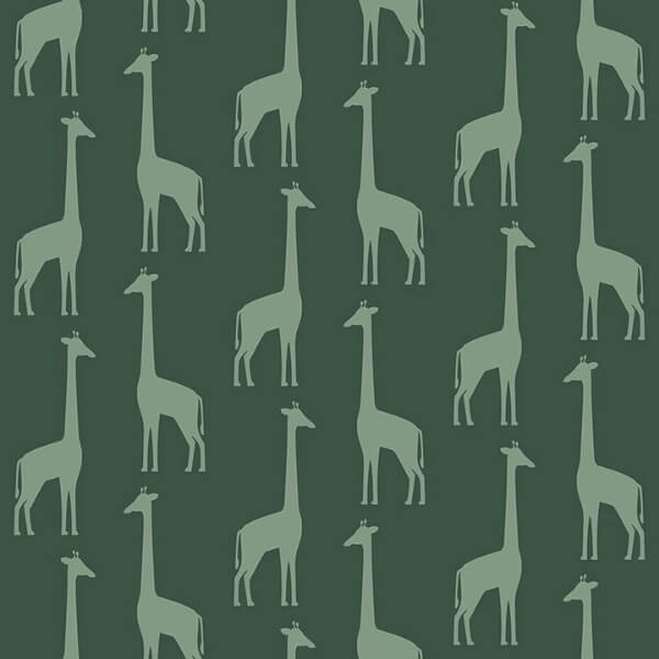 Vivi Teal Giraffe Wallpaper