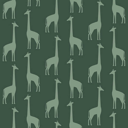 Vivi Teal Giraffe Wallpaper