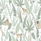 Kiki Light Green Monkeys Wallpaper