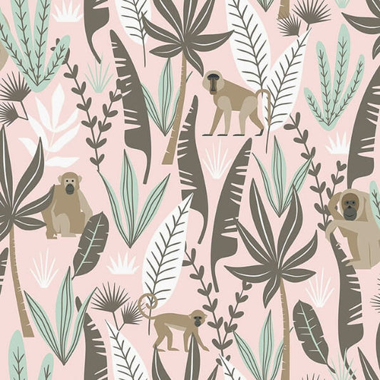 Kiki Pink Monkeys Wallpaper
