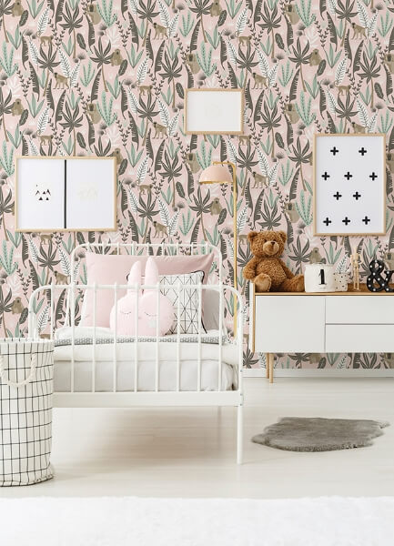 Kiki Pink Monkeys Wallpaper