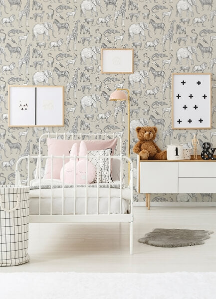 Kenji Taupe Safari Wallpaper