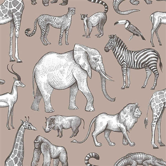 Kenji Light Brown Safari Wallpaper