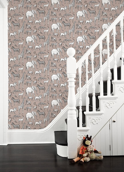 Kenji Light Brown Safari Wallpaper
