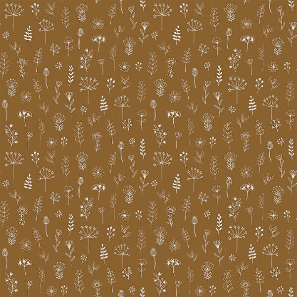 Tatula Chestnut Floral Wallpaper
