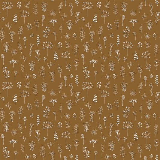 Tatula Chestnut Floral Wallpaper