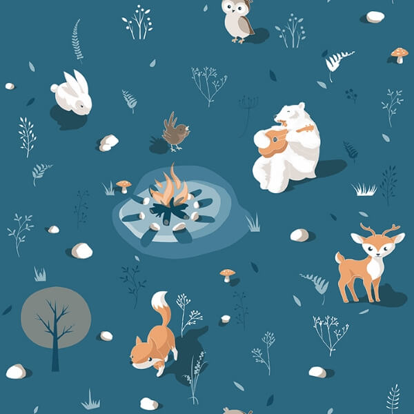 Jesper Blue Campfire Wallpaper