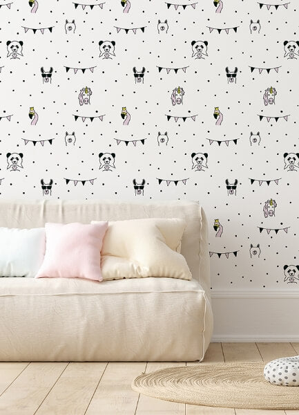Orlow Pink Llama Wallpaper