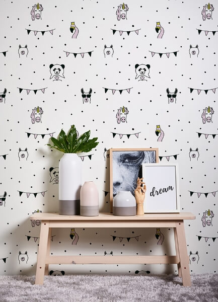 Orlow Pink Llama Wallpaper