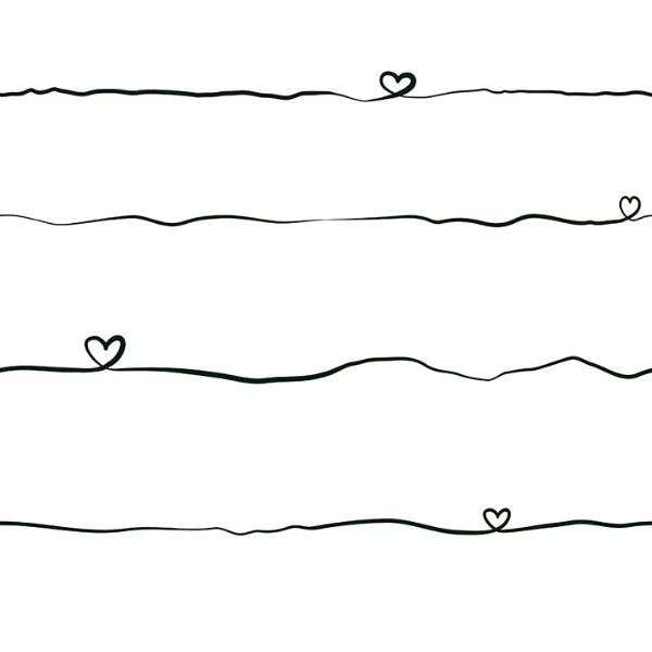 Love & Hearts Black Script Wallpaper