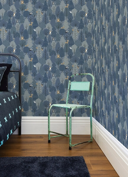 Quillen Indigo Forest Wallpaper
