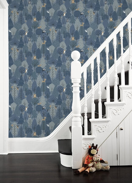 Quillen Indigo Forest Wallpaper