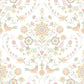 Britt Peach Embroidered Damask Wallpaper