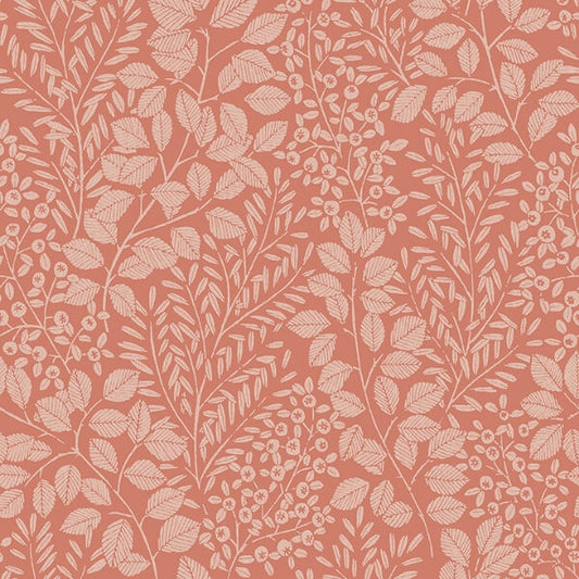 Elin Coral Berry Botanical Wallpaper