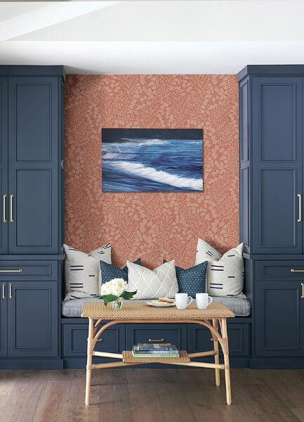 Elin Coral Berry Botanical Wallpaper