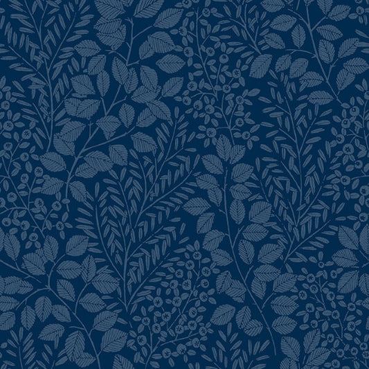 Elin Blue Berry Botanical Wallpaper