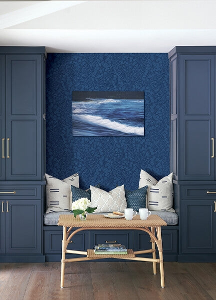 Elin Blue Berry Botanical Wallpaper