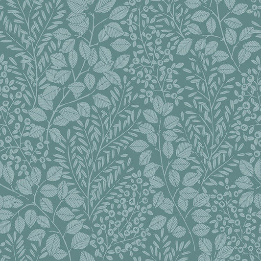 Elin Sky Blue Berry Botanical Wallpaper