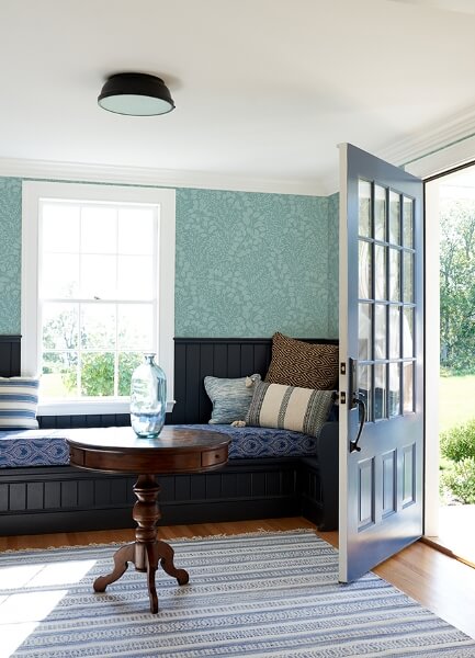 Elin Sky Blue Berry Botanical Wallpaper