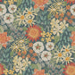 Karina Teal Wildflower Garden Wallpaper